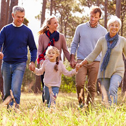 Mit Familie und Freunden